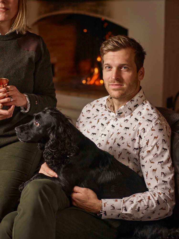 Danson Contemporary Fit Shirt Men Royal Family Print, view: 1