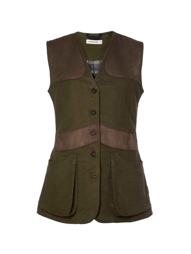 Elemore Moleskin Shooting Vest Women Forest Green, view: 0