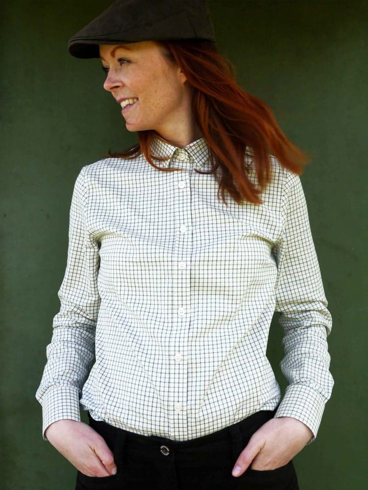 Chorley Shooting Fit Shirt Women Thyme Green Tattersall, view: 1