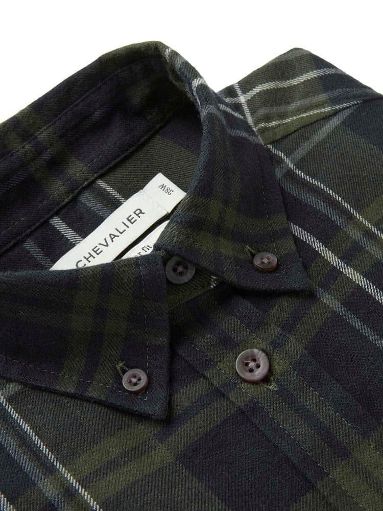 Heron Flannel Shirt Women October Green Checked, view: 2