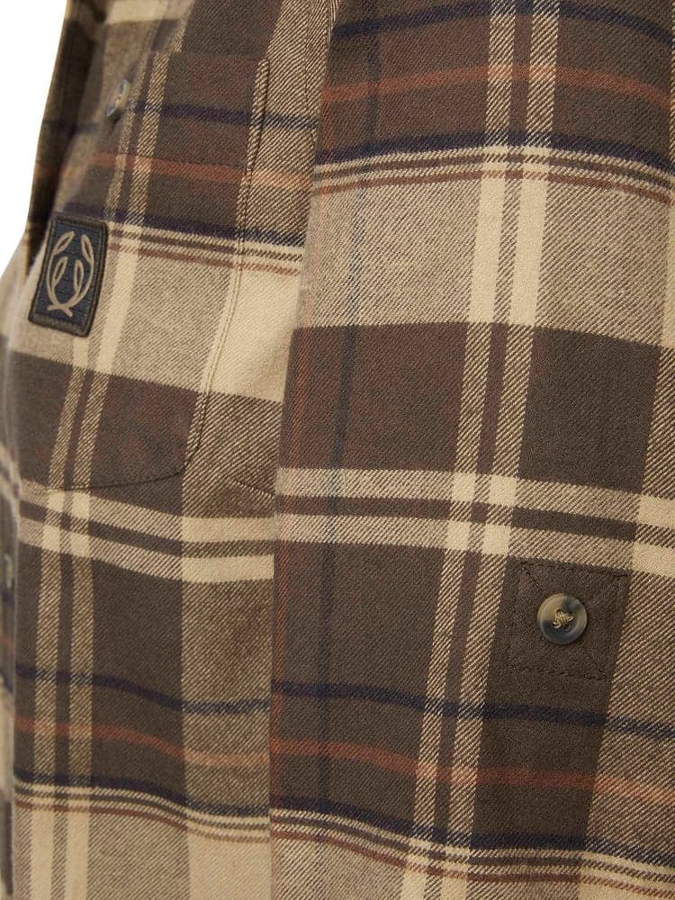 Heron Flannel Shirt Women Soil Brown Checked, view: 3