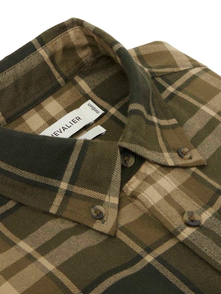 Heron Flannel Shirt Men Evergreen Checked, view: 3