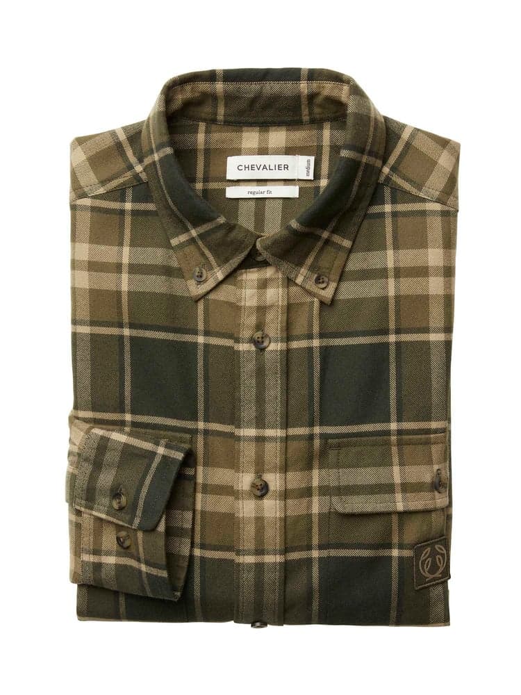 Heron Flannel Shirt Men Evergreen Checked, view: 2
