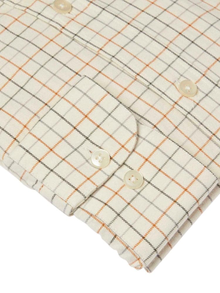 Redway Shooting Fit Wool Shirt Men Cloudberry Yellow Tattersall, view: 3