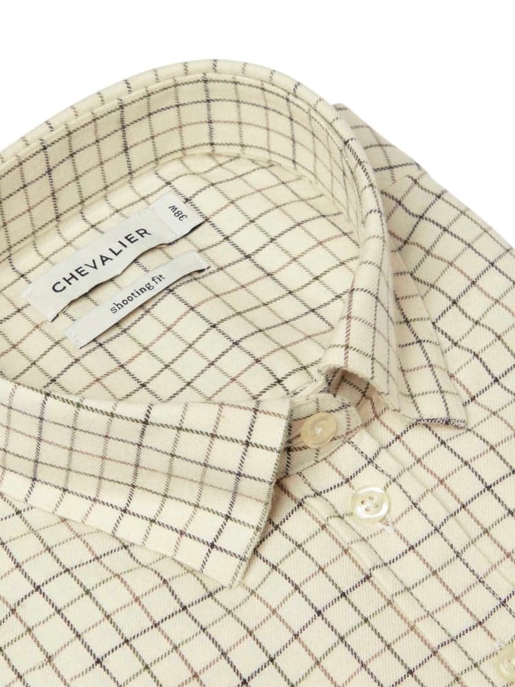 Dollis Shooting Fit Wool Shirt Women Soft Green Tattersall, view: 2