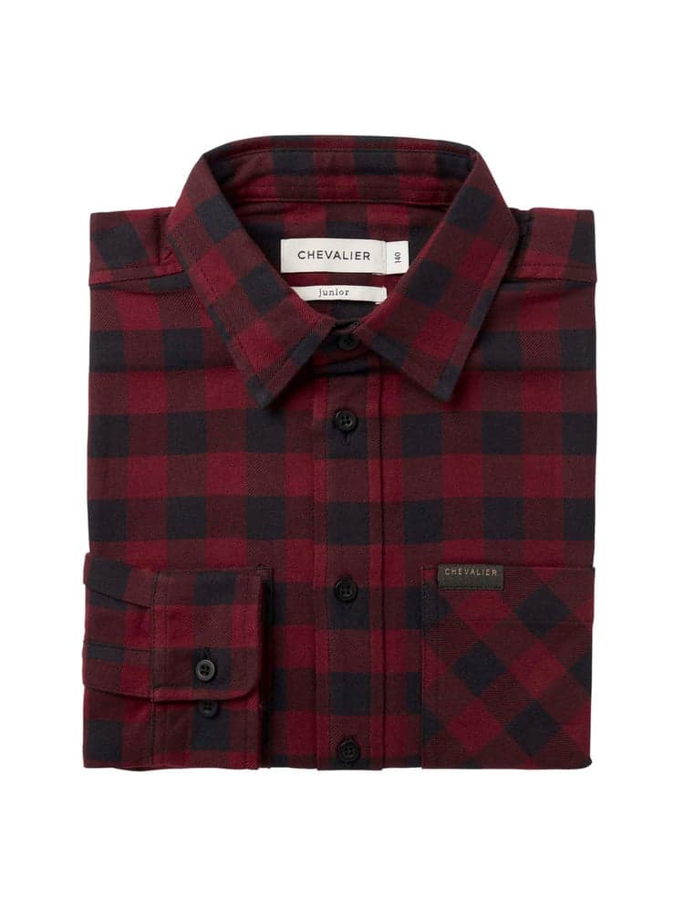 Ferret Flannel Shirt Junior Berry Red Checked, view: 1