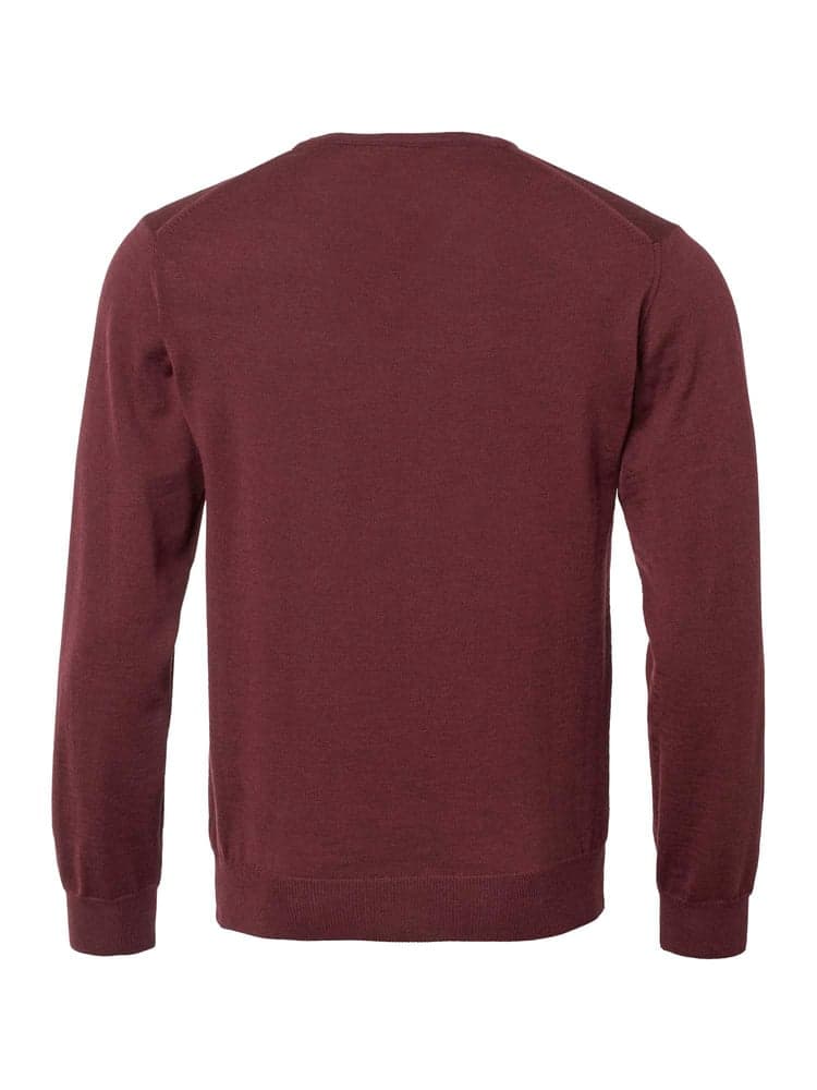 Aston V-Neck Merino Pullover Men Wine Red, view: 1