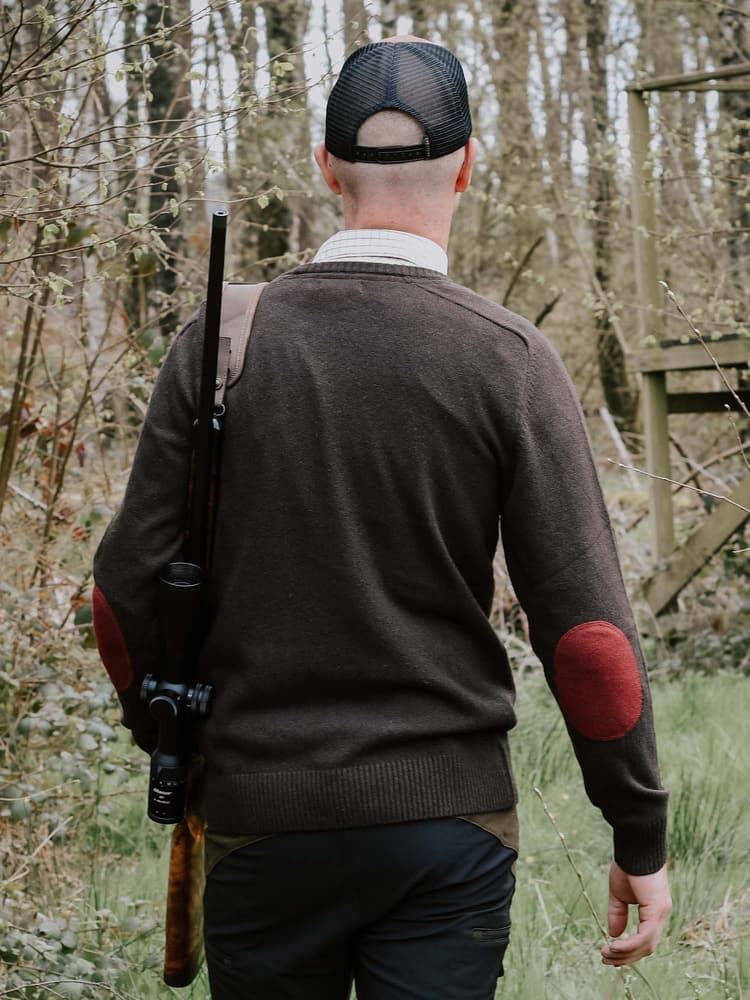 Wykin Wool Pullover Men Dark Brown, view: 3