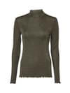 Haven Longsleeve Wool Top Women Dark Autumn Green