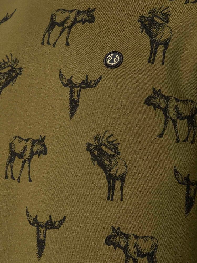Moose Sweatshirt Men Forest Green Moose, view: 3