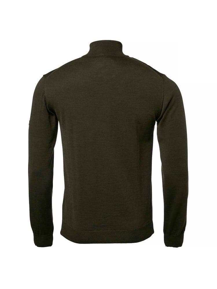 Aston Half Zip Merino Pullover Men Dark Green, view: 2