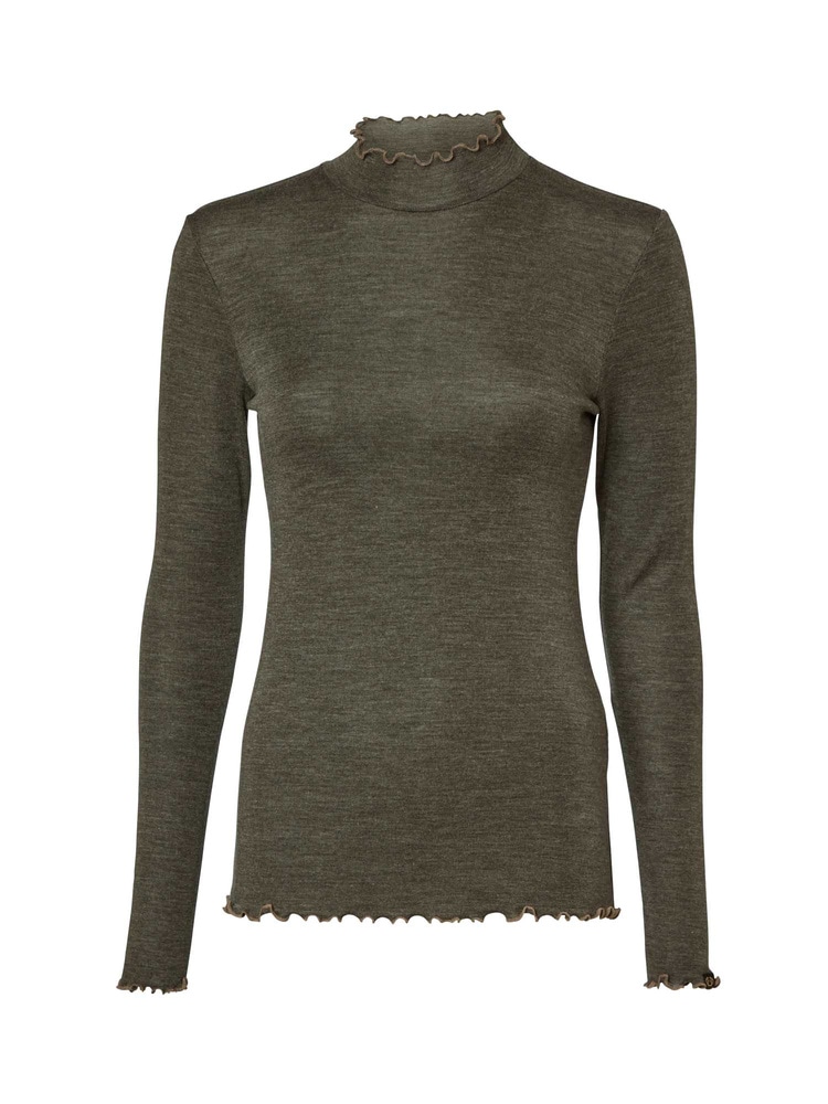 productCard.productImage: Haven Longsleeve Wool Top Women Dark Autumn Green