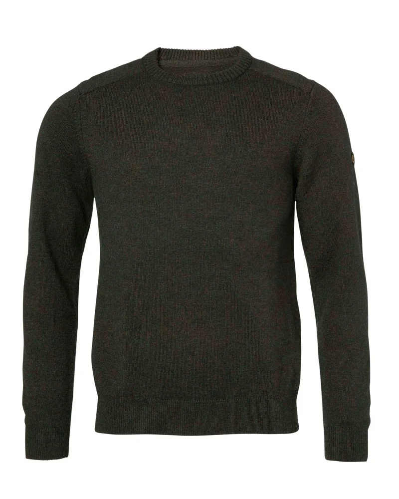 Milford O-Neck Wool Pullover Men Dark Green, view: 1
